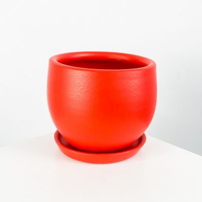 Curvy Terra Cotta Saksı - Kırmızı 12cm - 1